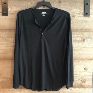 Black Cotton Henley
